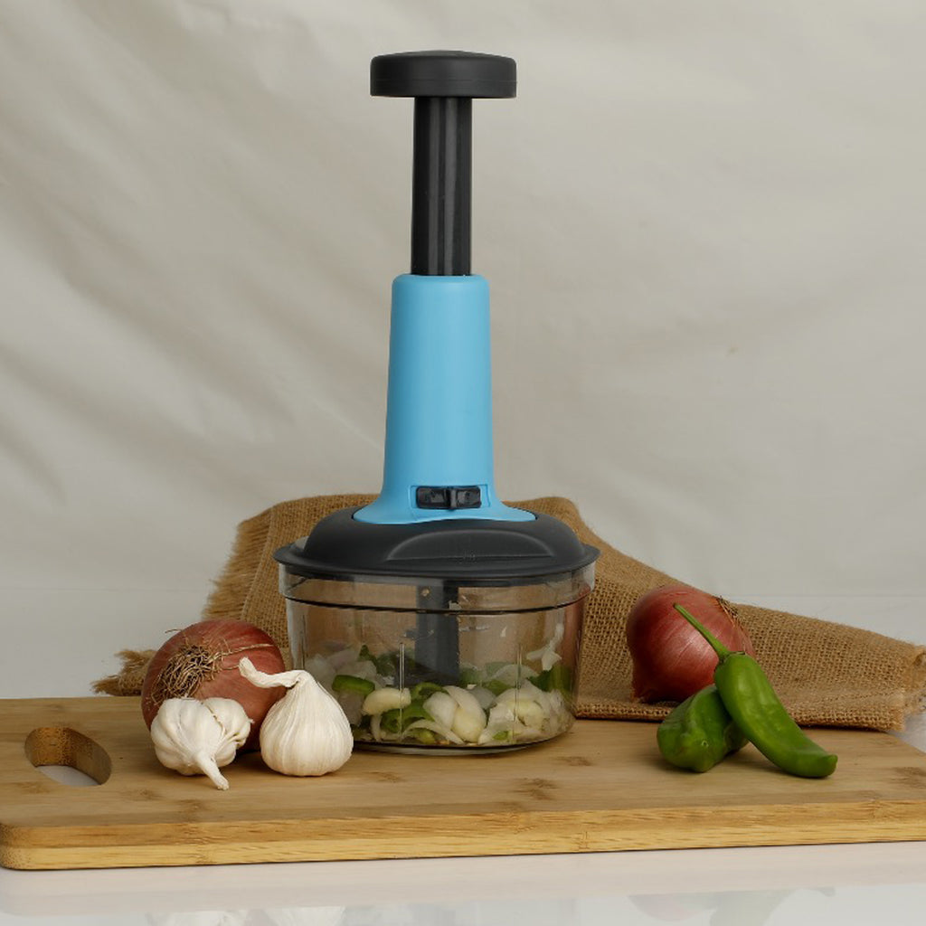 5902 Push Chopper Manual Food Chopper And Hand Push Vegetable Chopper Cutter Mixer Set For Kitchen With 3 Stainless Steel Blade.